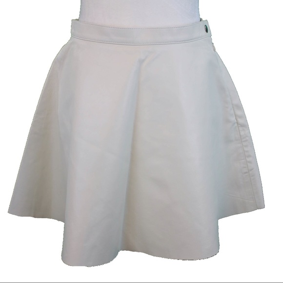 white leather skater skirt